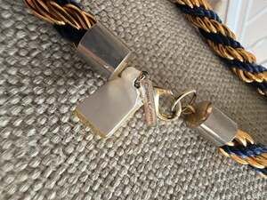 Casual Corner Two-Tone Gold and Navy Blue Twisted Rope Necklace
